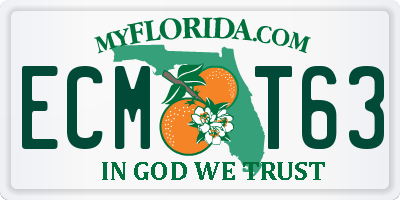 FL license plate ECMT63