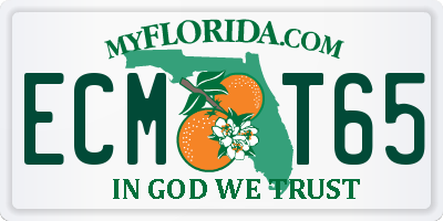 FL license plate ECMT65