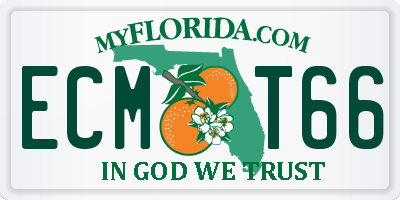 FL license plate ECMT66