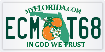 FL license plate ECMT68