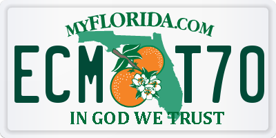 FL license plate ECMT70