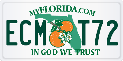FL license plate ECMT72