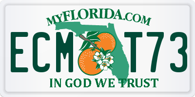 FL license plate ECMT73
