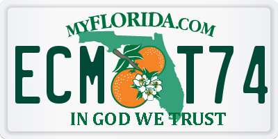 FL license plate ECMT74