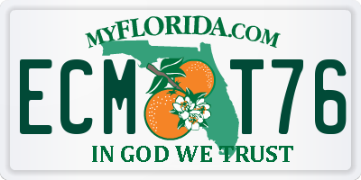 FL license plate ECMT76