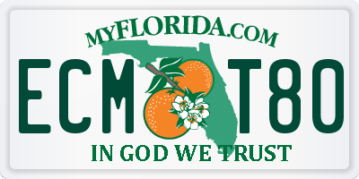 FL license plate ECMT80