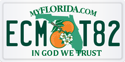 FL license plate ECMT82