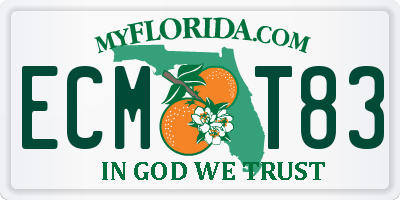 FL license plate ECMT83