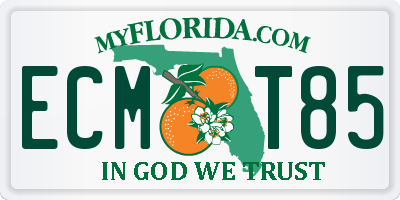 FL license plate ECMT85
