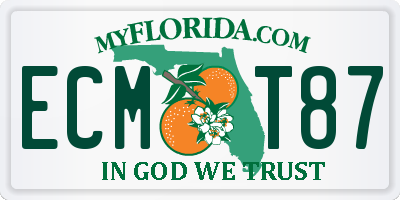FL license plate ECMT87