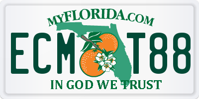 FL license plate ECMT88