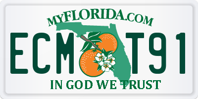 FL license plate ECMT91