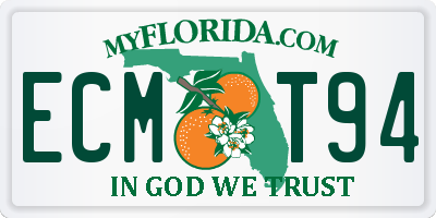 FL license plate ECMT94