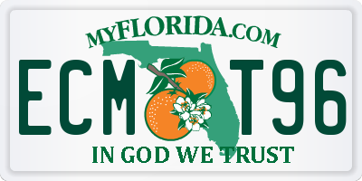 FL license plate ECMT96
