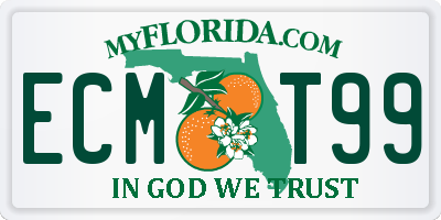FL license plate ECMT99