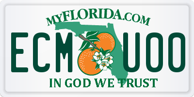 FL license plate ECMU00
