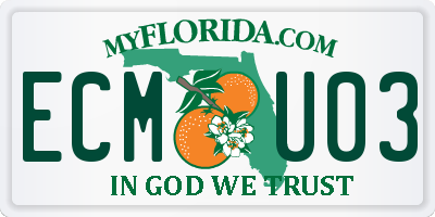 FL license plate ECMU03