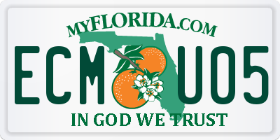 FL license plate ECMU05