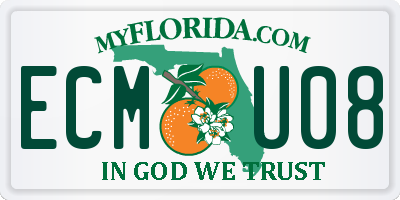 FL license plate ECMU08