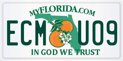 FL license plate ECMU09