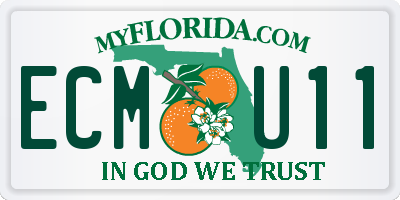 FL license plate ECMU11