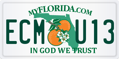 FL license plate ECMU13