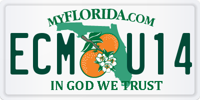 FL license plate ECMU14