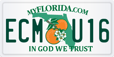 FL license plate ECMU16