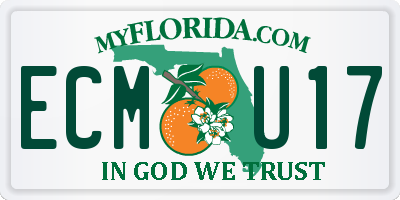 FL license plate ECMU17