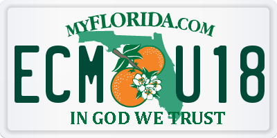 FL license plate ECMU18