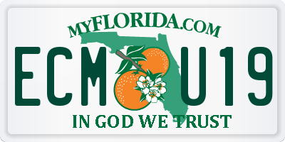 FL license plate ECMU19