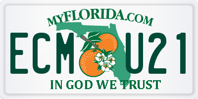 FL license plate ECMU21