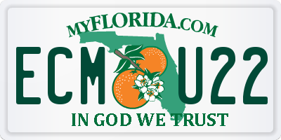 FL license plate ECMU22