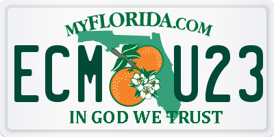 FL license plate ECMU23
