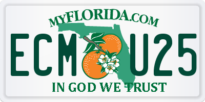 FL license plate ECMU25