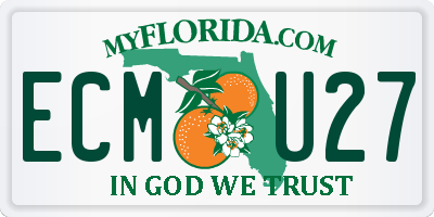 FL license plate ECMU27