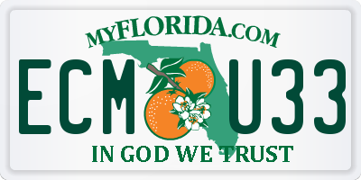 FL license plate ECMU33