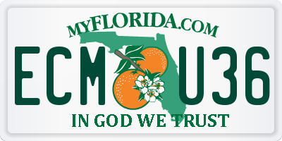 FL license plate ECMU36