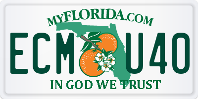 FL license plate ECMU40