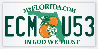 FL license plate ECMU53