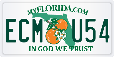 FL license plate ECMU54