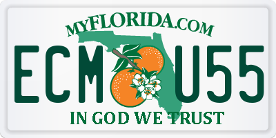 FL license plate ECMU55