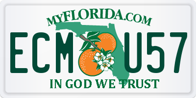 FL license plate ECMU57