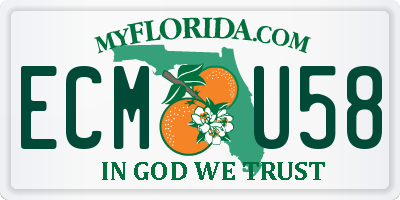 FL license plate ECMU58
