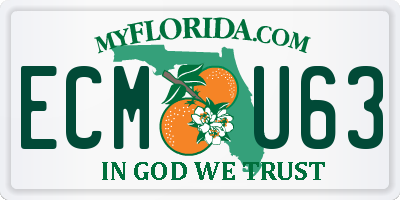 FL license plate ECMU63