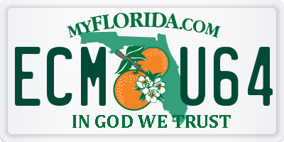 FL license plate ECMU64