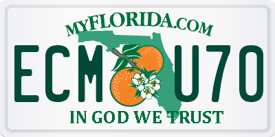 FL license plate ECMU70