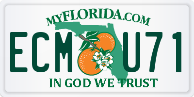 FL license plate ECMU71