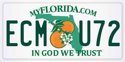 FL license plate ECMU72
