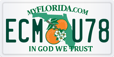 FL license plate ECMU78